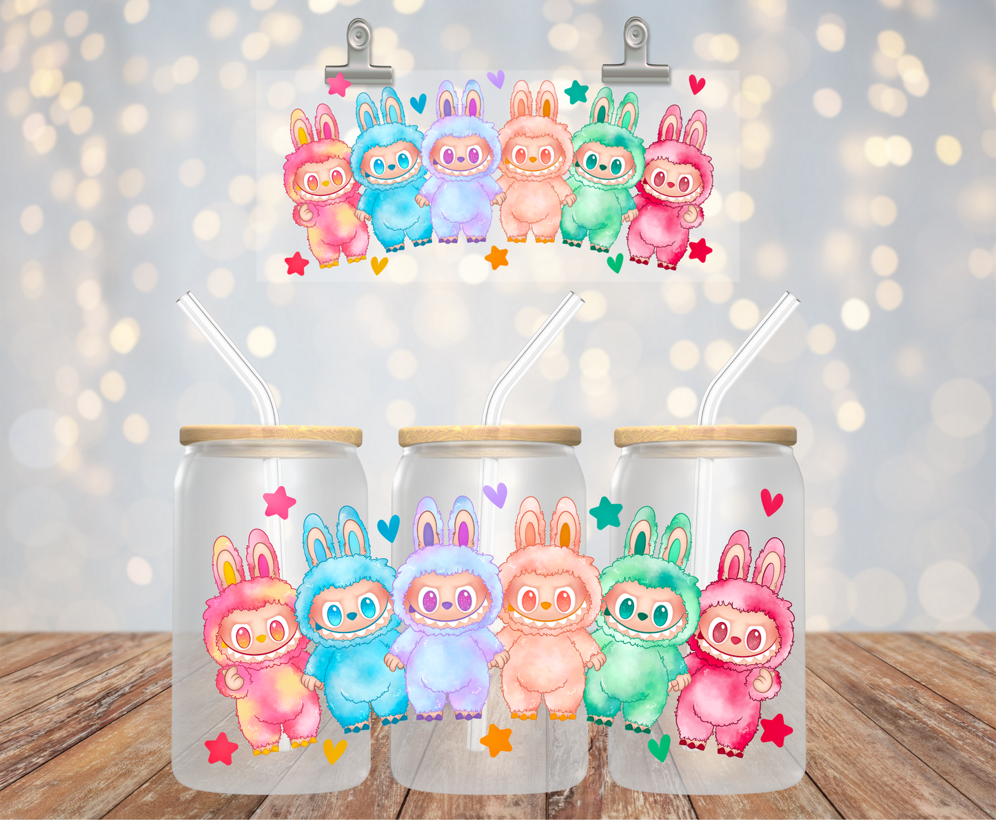 UV DTF labubu colores