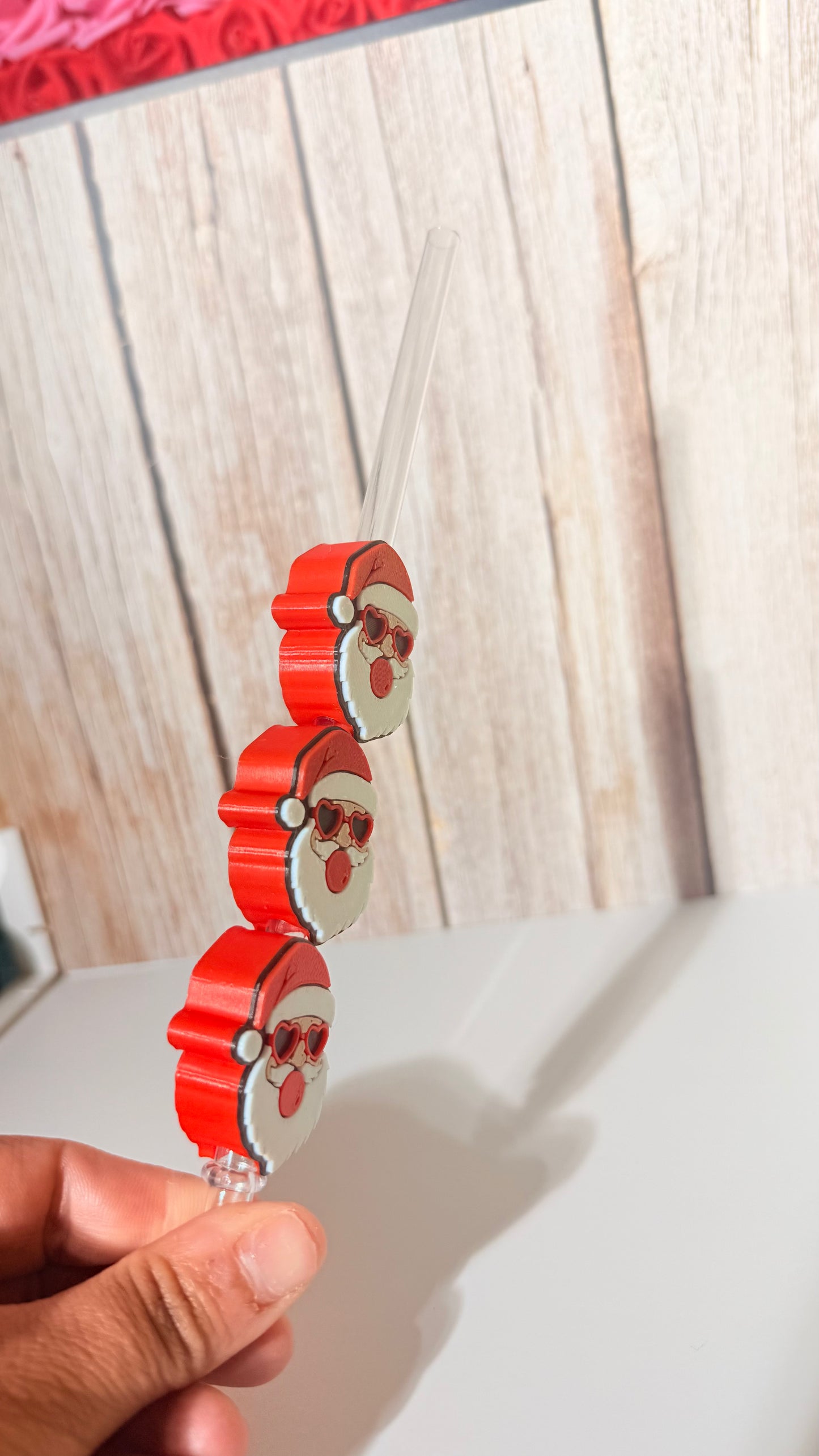 Santa face stawtopper