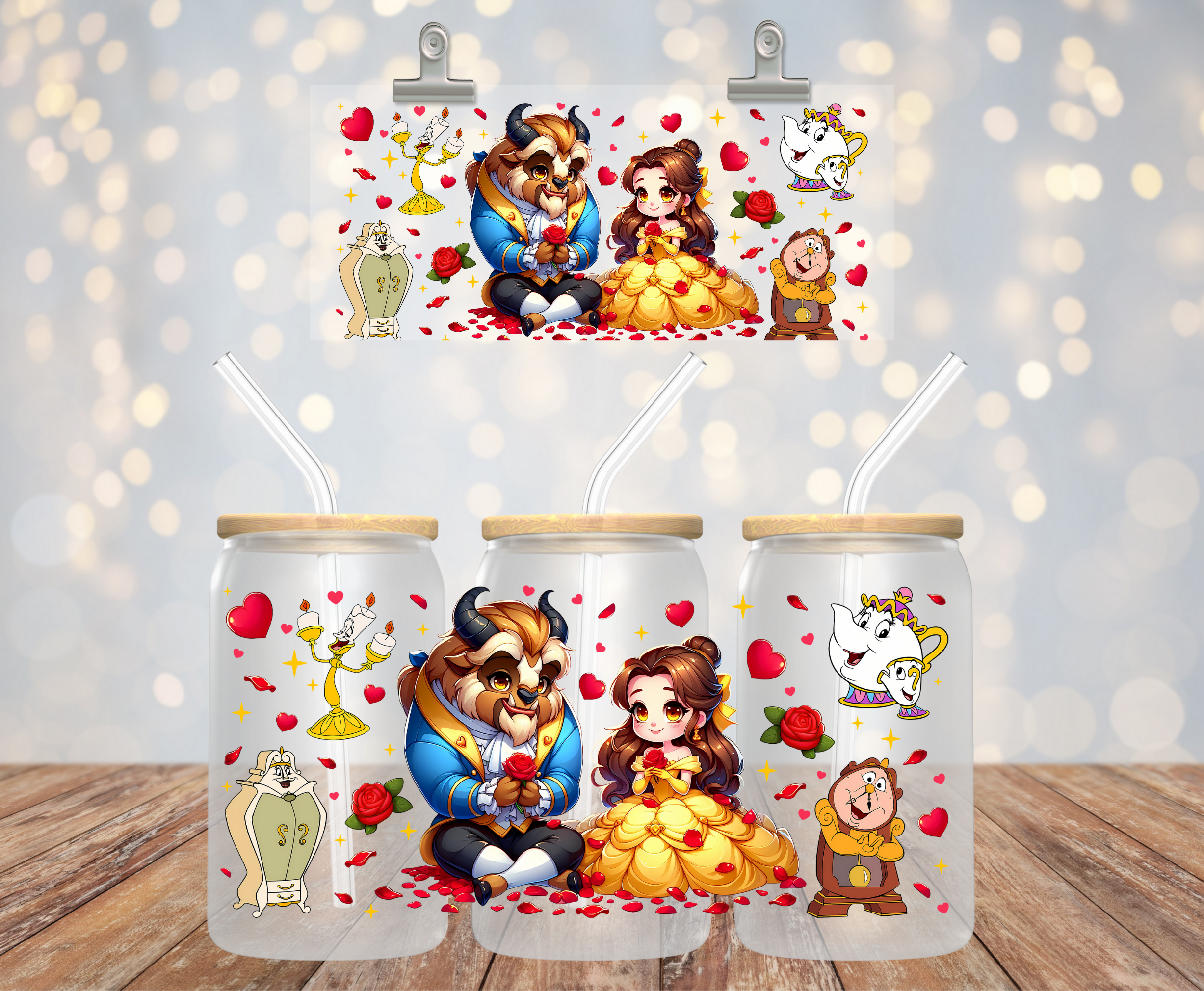 UV DTF BELLA Y BESTIA