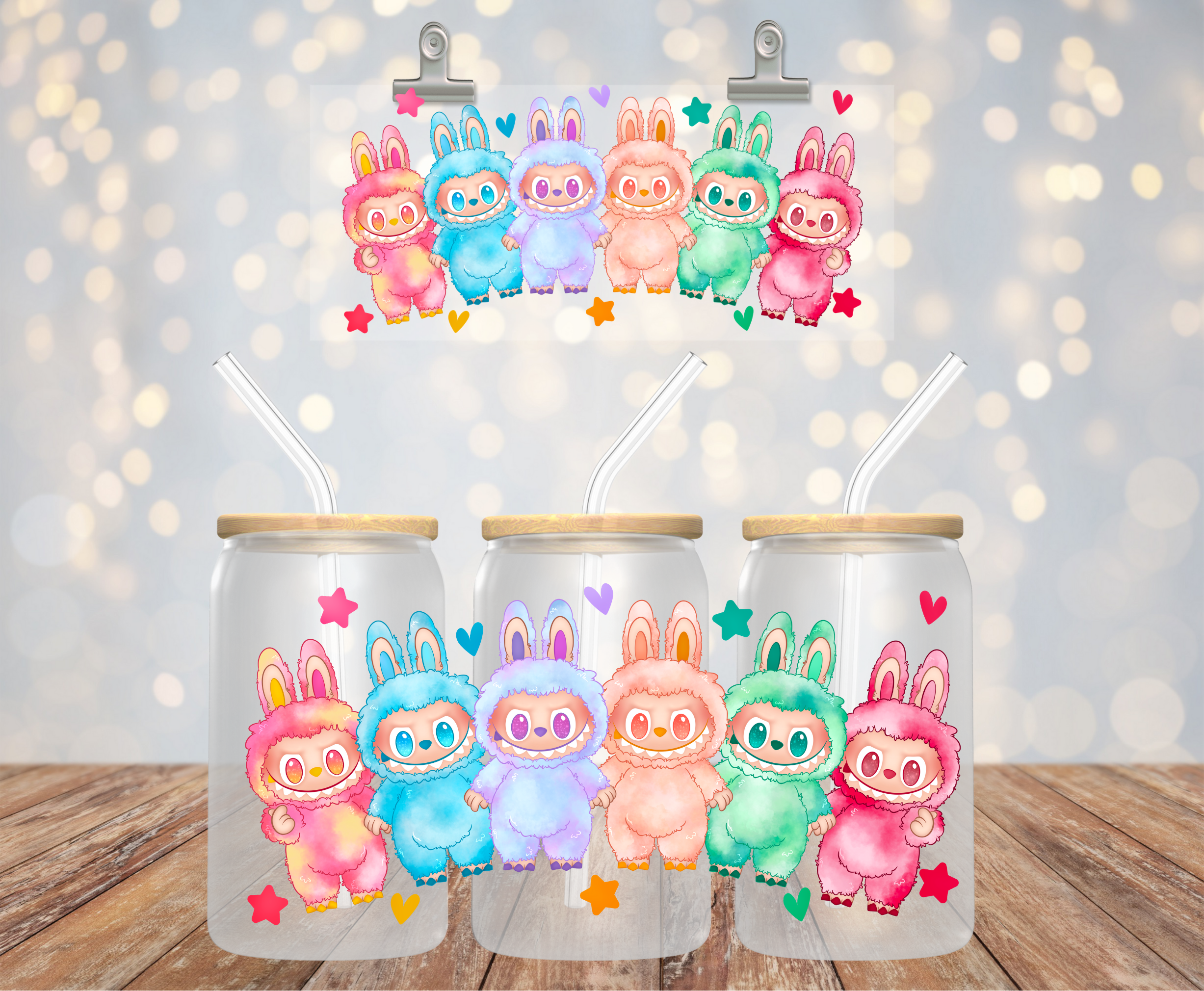 UV DTF labubu colores