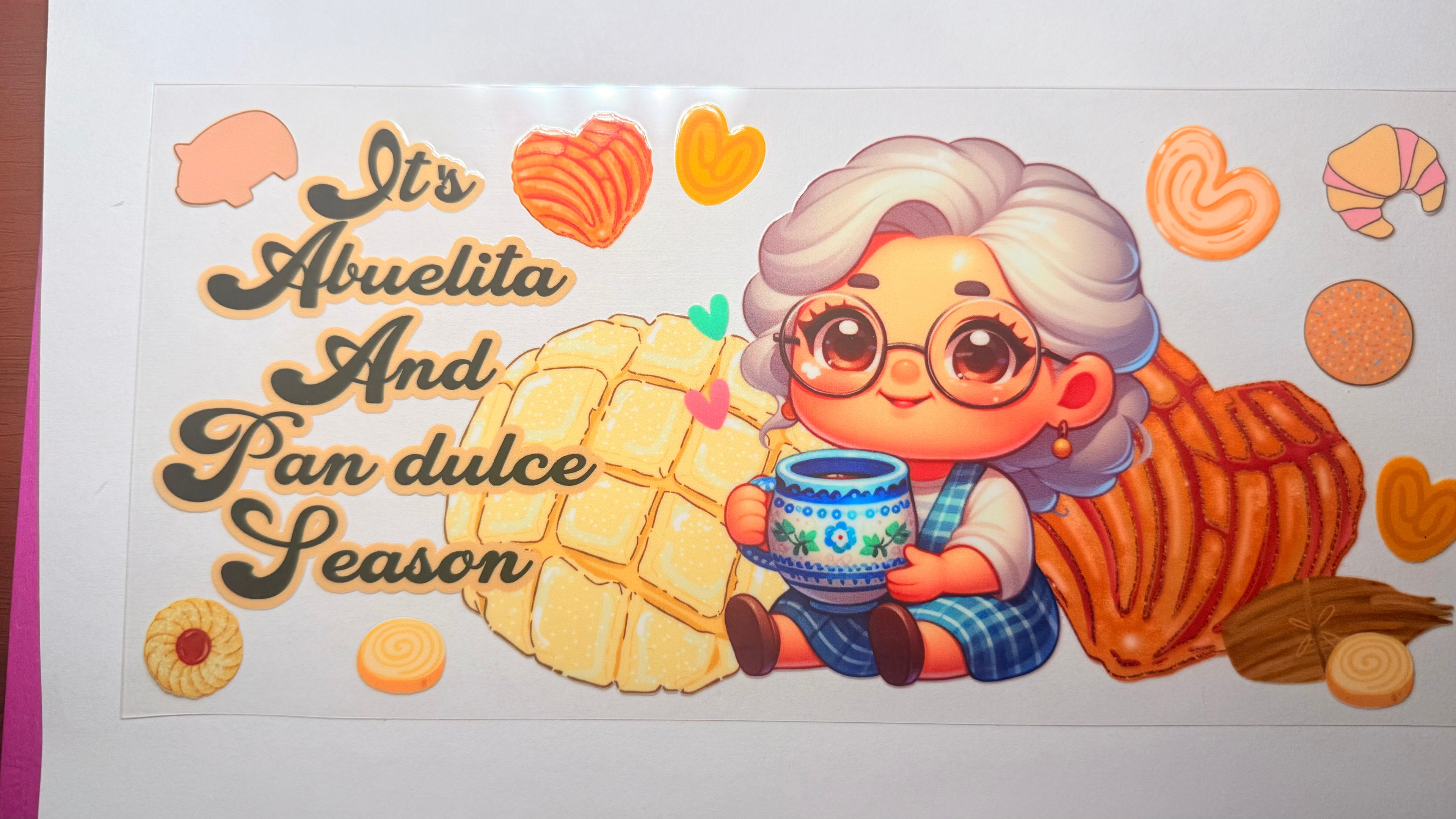 UV DTF ABUELITA Y PAN DULCE