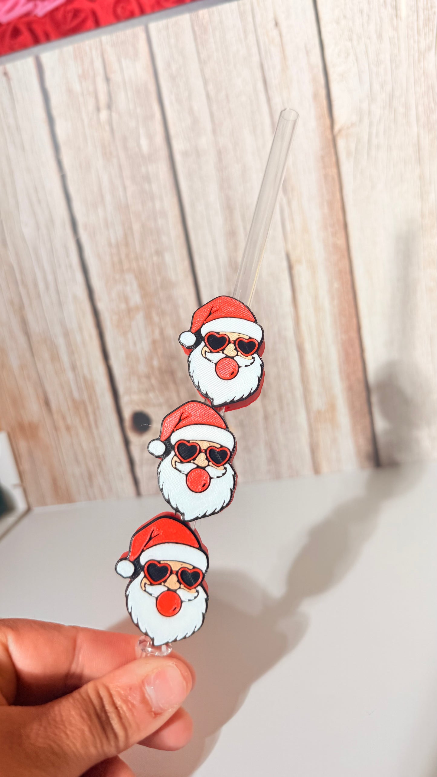 Santa face stawtopper