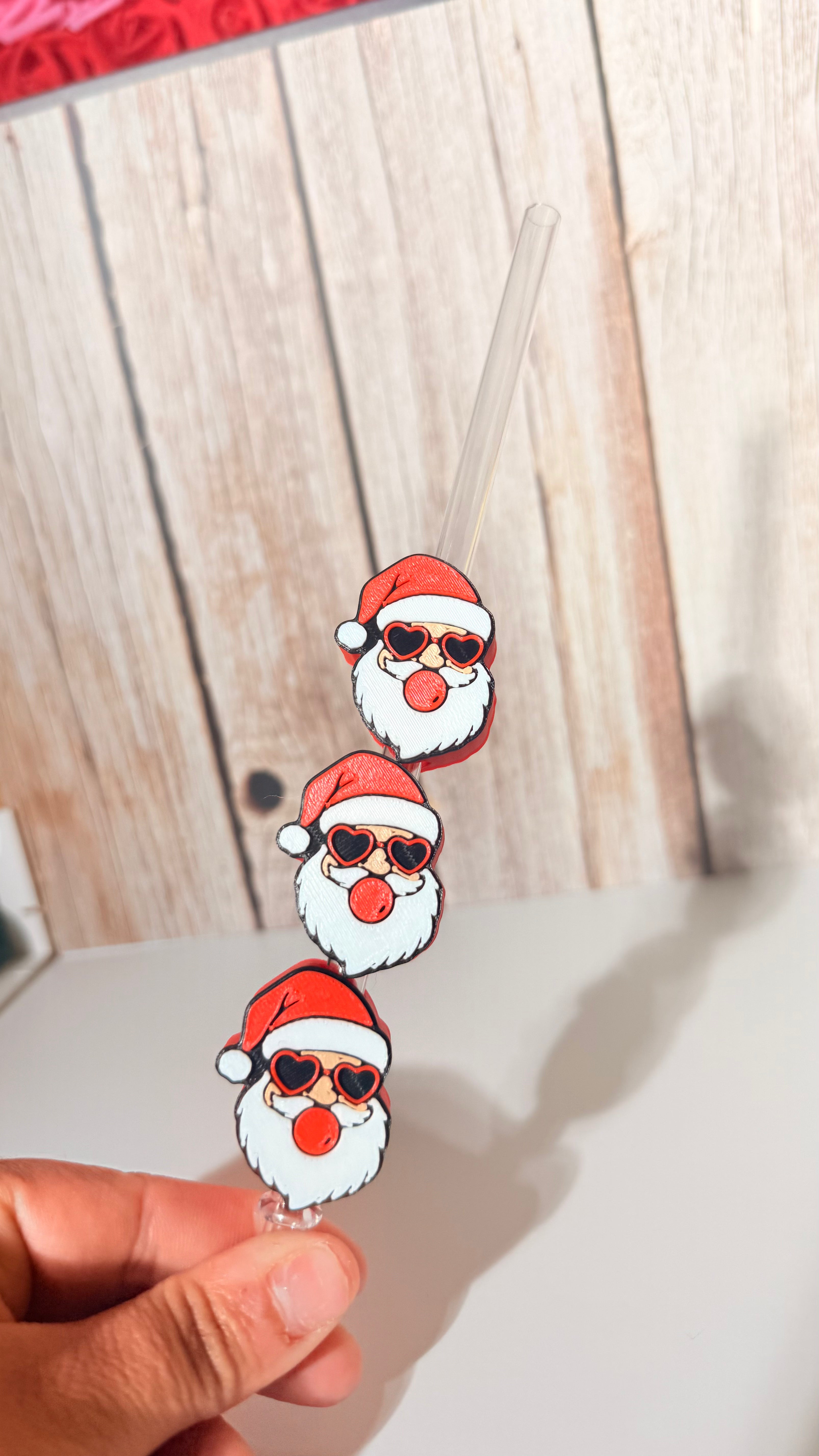 Santa face stawtopper