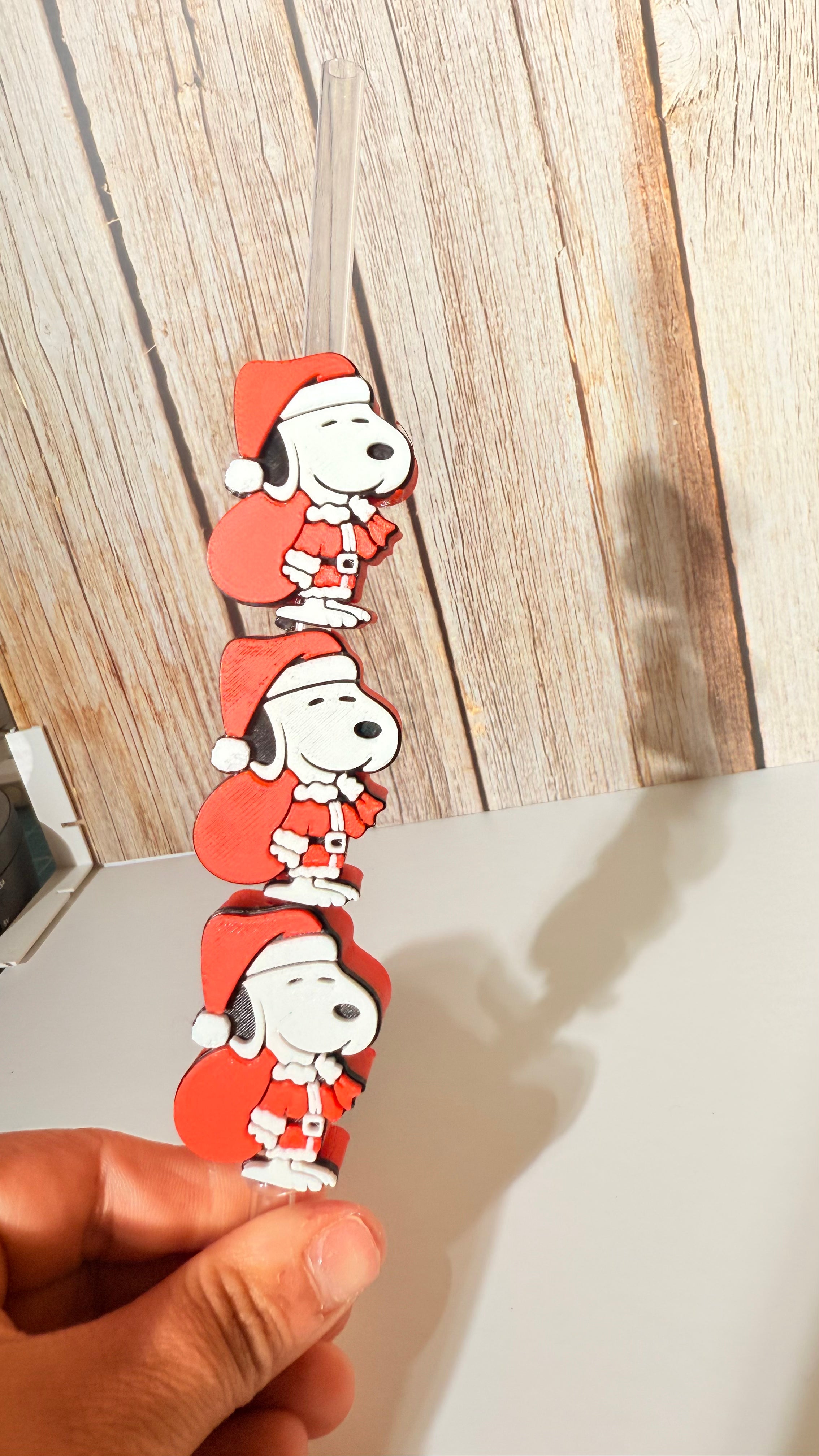 Snoppy santa strawtopper