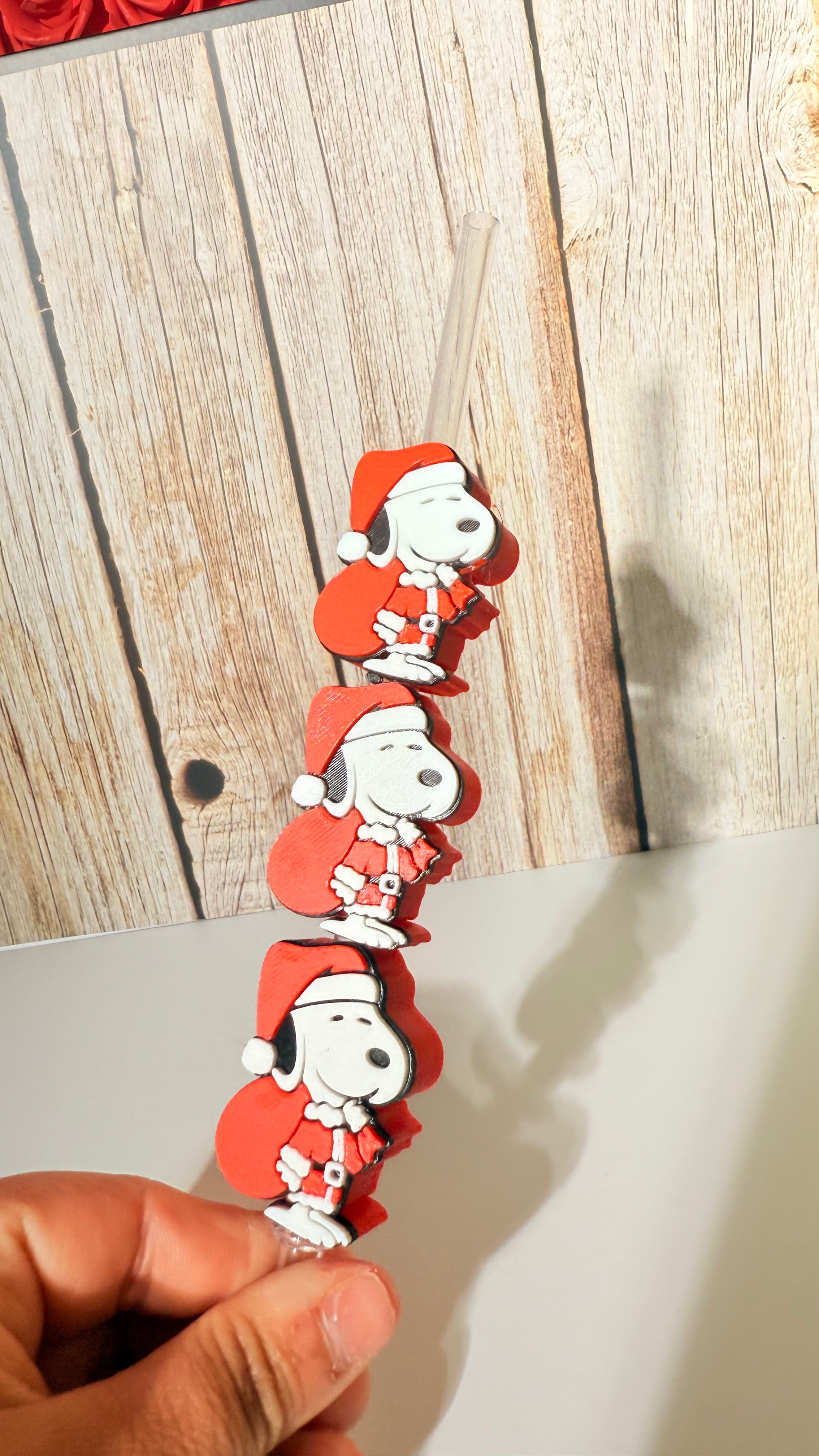 Snoppy santa strawtopper
