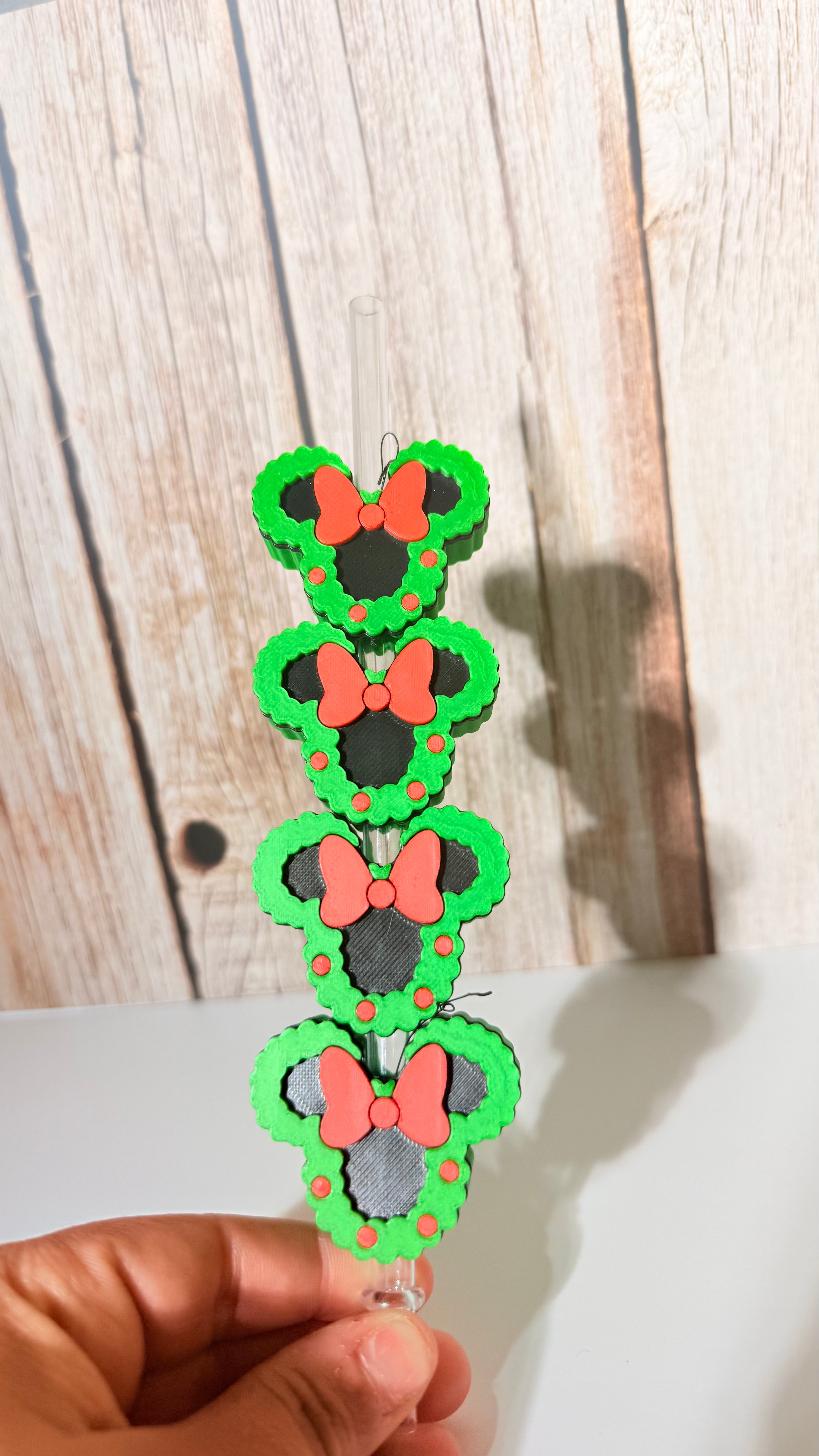 minni chritsmas strawtopper