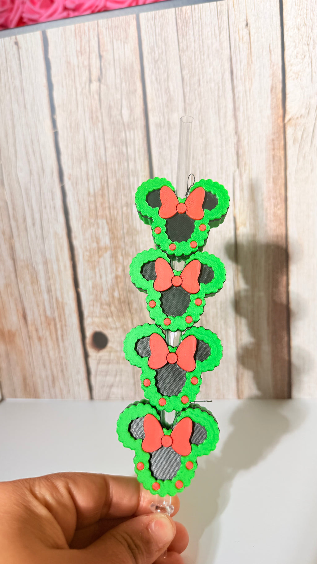 minni chritsmas strawtopper