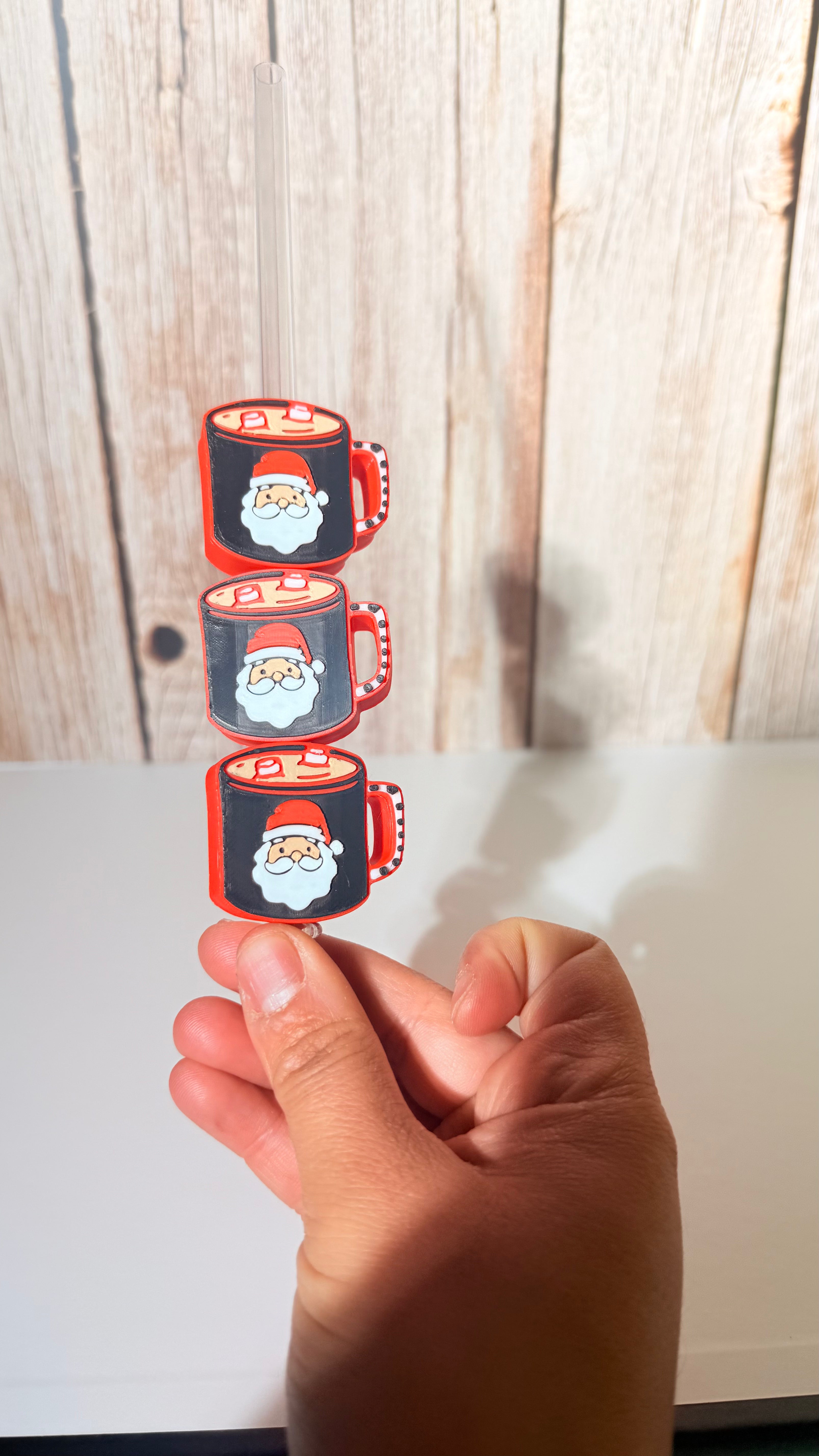 Santa coffe stawtopper