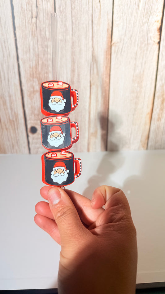 Santa coffe stawtopper