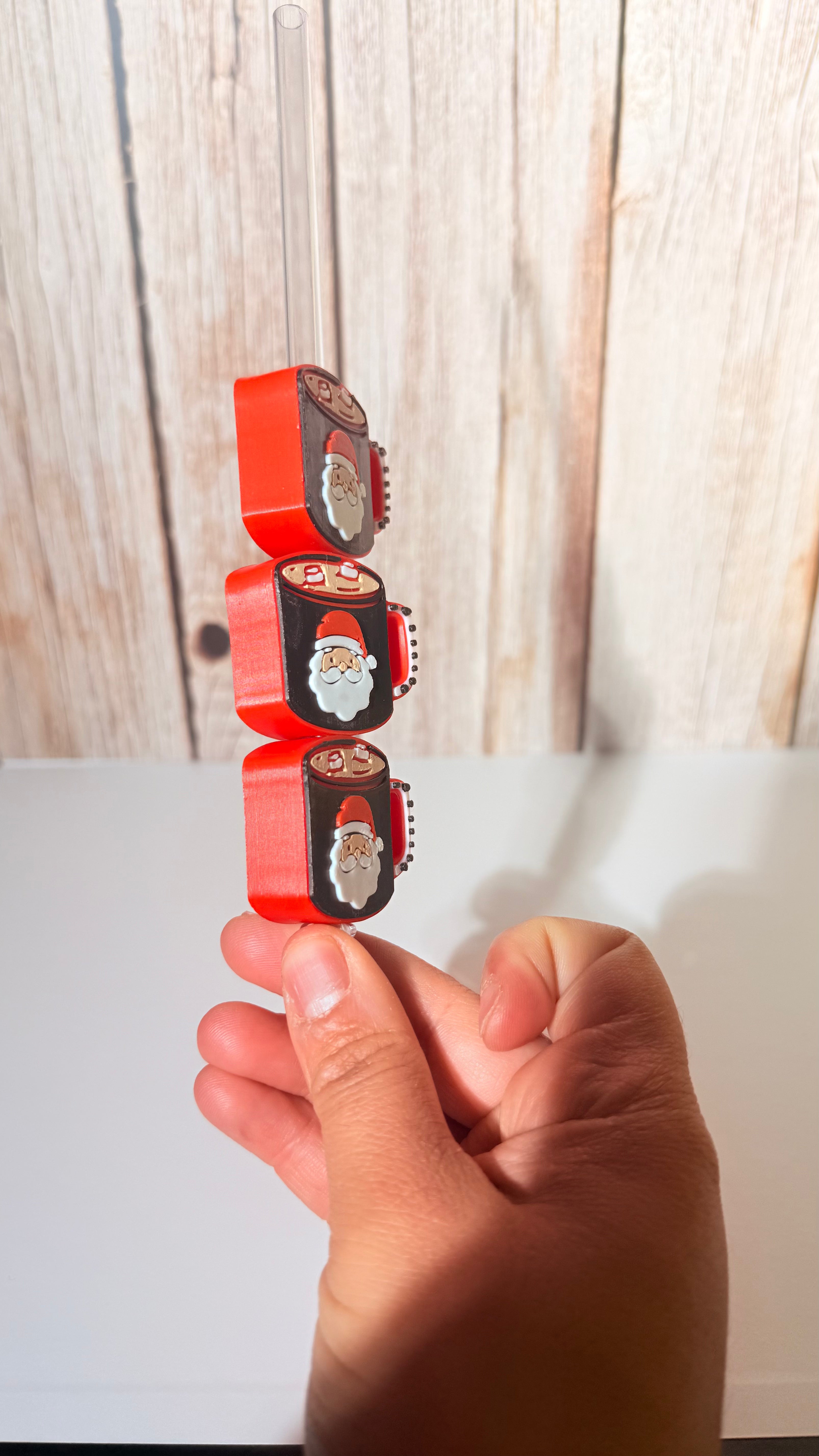 Santa coffe stawtopper