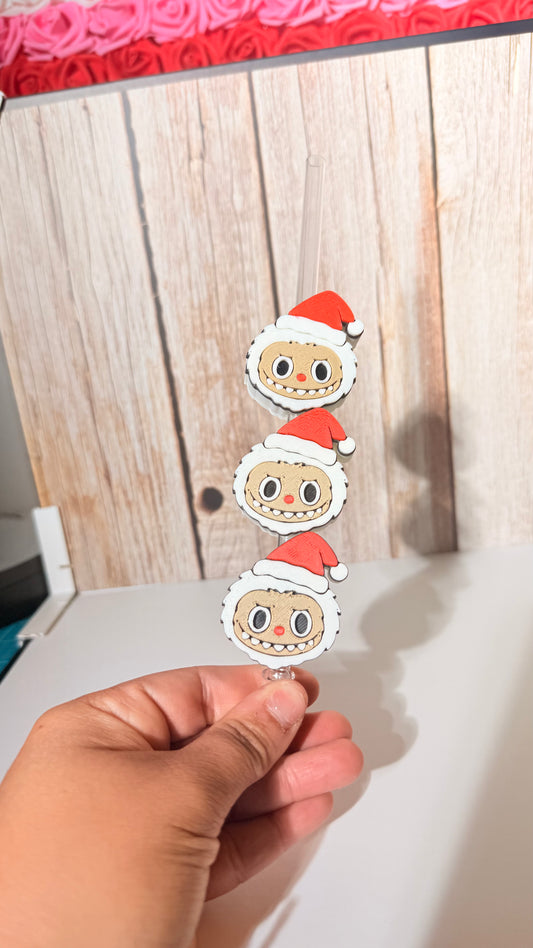 Labubu santa strawtopper