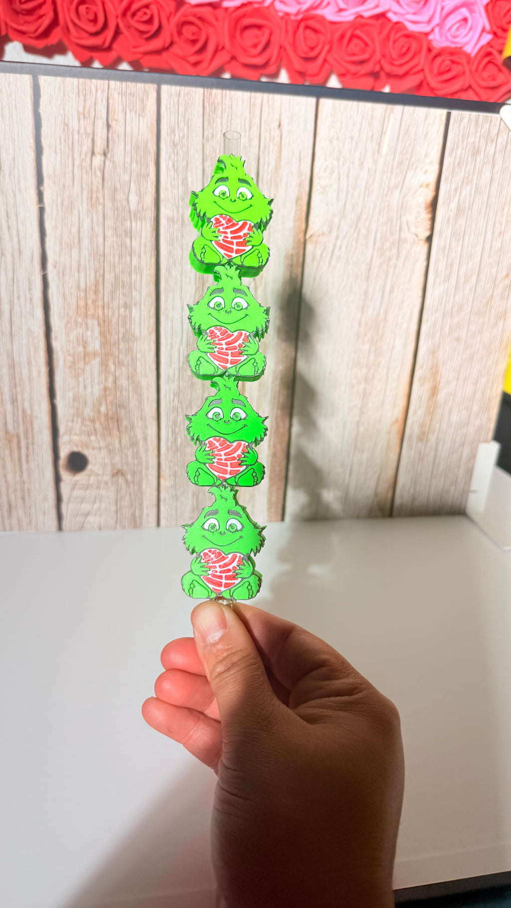 Grinch love 3d stawtopper